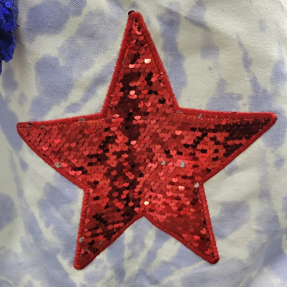 Aeropostale Red Sequin Star Tie Dye Canvas Tote Bag P.S.Girls Scrunchies HG10287